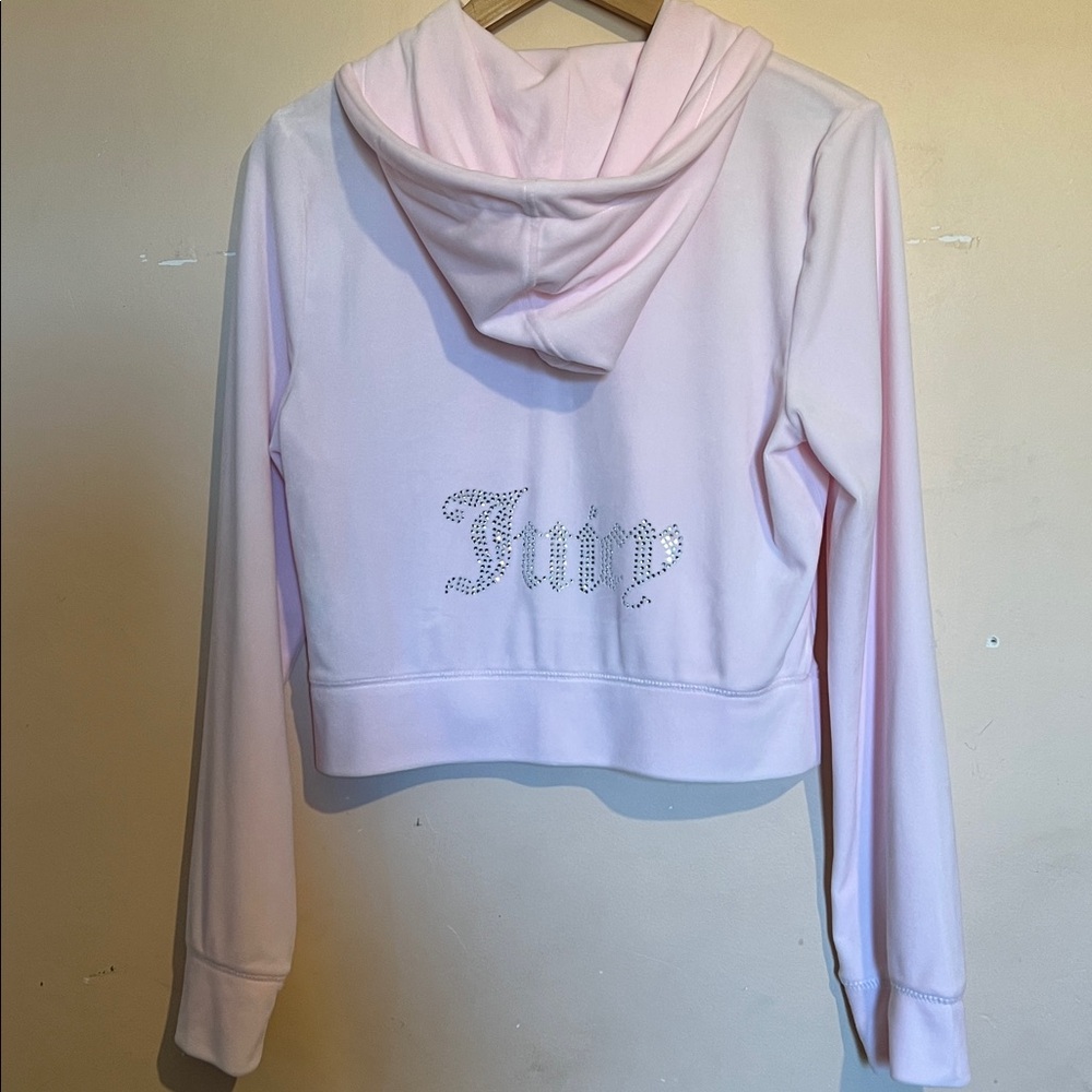 Juicy Couture OG Soft Pink bling Hoodie size Large - Picture 2 of 5